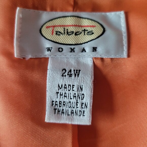 Talbots 100% Irish Linen Orange Button-Down Lightweight Jacket, Women’s 24W EUC - Picture 7 of 10